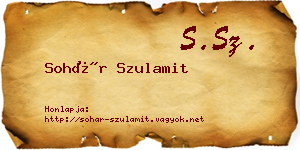 Sohár Szulamit névjegykártya
